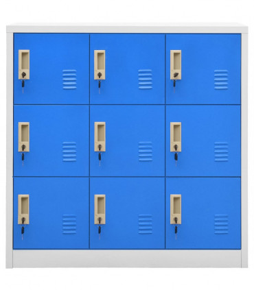 vidaXL Locker Cabinets 2 pcs Light Grey and Blue 90x45x92.5 cm Steel