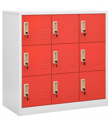 vidaXL Locker Cabinets 5 pcs Light Grey and Red 90x45x92.5 cm Steel