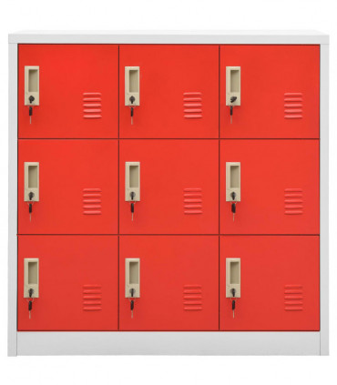vidaXL Locker Cabinets 5 pcs Light Grey and Red 90x45x92.5 cm Steel