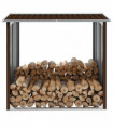 vidaXL Log Storage Shed Galvanised Steel 172x91x154 cm Brown
