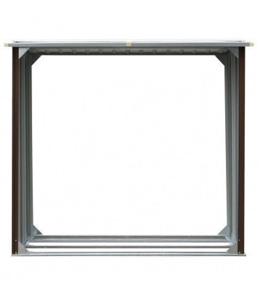 vidaXL Log Storage Shed Galvanised Steel 172x91x154 cm Brown