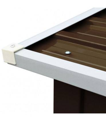 vidaXL Log Storage Shed Galvanised Steel 172x91x154 cm Brown