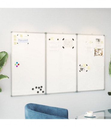 vidaXL Magnetic Whiteboard Foldable 180x80x1.7 cm Aluminium