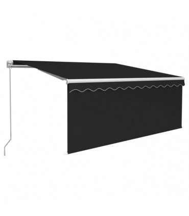 vidaXL Manual Retractable Awning with Blind&LED 3x2.5m Anthracite