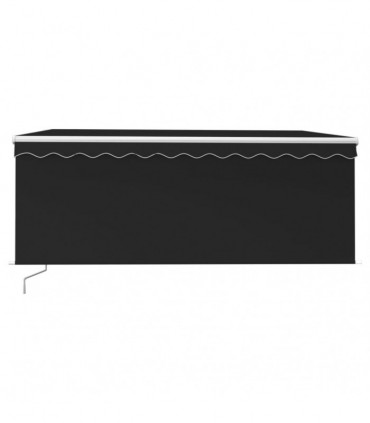 vidaXL Manual Retractable Awning with Blind&LED 3x2.5m Anthracite