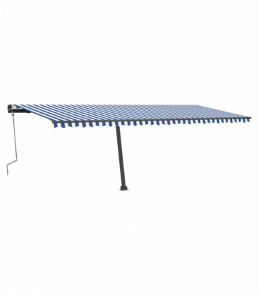 vidaXL Manual Retractable Awning with LED 600x300 cm Blue and White