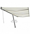 vidaXL Manual Retractable Awning with LED 600x300 cm Cream
