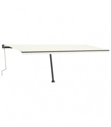 vidaXL Manual Retractable Awning with LED 600x300 cm Cream