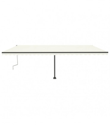vidaXL Manual Retractable Awning with LED 600x300 cm Cream