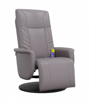 vidaXL Massage Recliner Chair with Footrest Grey Faux Leather