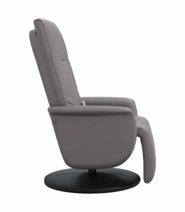 vidaXL Massage Recliner Chair with Footrest Grey Faux Leather