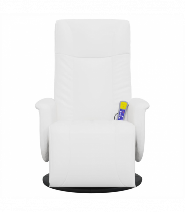 vidaXL Massage Recliner Chair with Footrest White Faux Leather