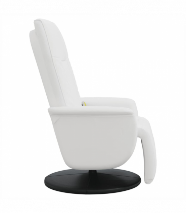 vidaXL Massage Recliner Chair with Footrest White Faux Leather