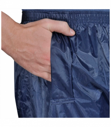 vidaXL Men's Navy Blue 2-Piece Rain Suit with Hood XL