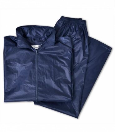 vidaXL Men's Navy Blue 2-Piece Rain Suit with Hood XL