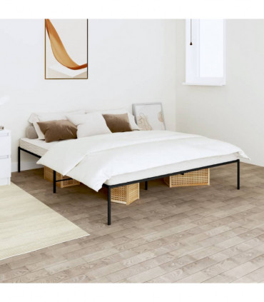 vidaXL Metal Bed Frame Black 140x200 cm