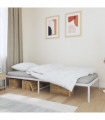 vidaXL Metal Bed Frame White 100x200 cm