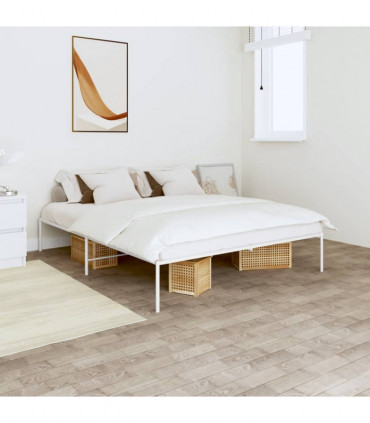 vidaXL Metal Bed Frame White 160x200 cm