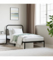 vidaXL Metal Bed Frame with Headboard Black 100x190 cm