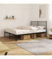 vidaXL Metal Bed Frame with Headboard Black 135x190 cm Double