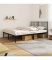 vidaXL Metal Bed Frame with Headboard Black 160x200 cm