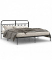 vidaXL Metal Bed Frame with Headboard Black 183x213 cm