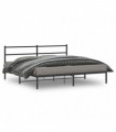 vidaXL Metal Bed Frame with Headboard Black 200x200 cm