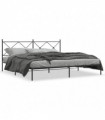 vidaXL Metal Bed Frame with Headboard Black 200x200 cm
