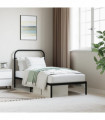 vidaXL Metal Bed Frame with Headboard Black 90x190 cm Single