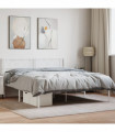 vidaXL Metal Bed Frame with Headboard White 120x190 cm Small Double