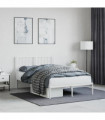 vidaXL Metal Bed Frame with Headboard White 120x200 cm