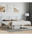 vidaXL Metal Bed Frame with Headboard White 160x200 cm