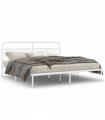 vidaXL Metal Bed Frame with Headboard White 193x203 cm
