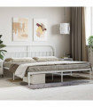 vidaXL Metal Bed Frame with Headboard White 200x200 cm