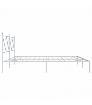 vidaXL Metal Bed Frame with Headboard White 200x200 cm
