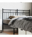 vidaXL Metal Headboard Black 140 cm