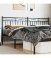 vidaXL Metal Headboard Black 200 cm