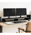 vidaXL Monitor Stand Black Oak 100x27x10 cm Engineered Wood