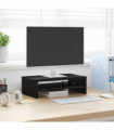 vidaXL Monitor Stand Black Oak 42x24x13 cm Engineered Wood