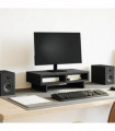 vidaXL Monitor Stand Black Oak 50x27x15 cm Engineered Wood