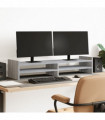 vidaXL Monitor Stand Grey Sonoma 100x27x20 cm Engineered Wood