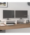 vidaXL Monitor Stand White 100x27x15 cm Solid Wood Pine