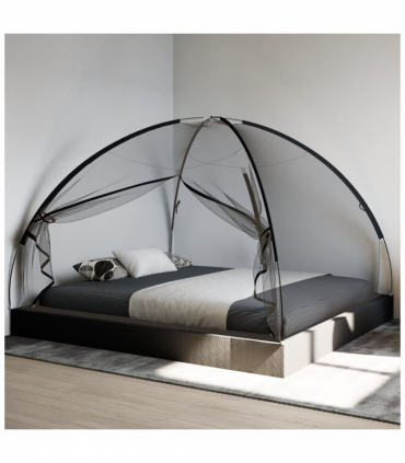 vidaXL Mosquito Net Mongolia with Doors 220 Mesh Black 200x180x135 cm