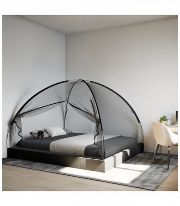 vidaXL Mosquito Net Mongolia with Doors 220 Mesh Black 200x180x135 cm