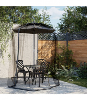 vidaXL Mosquito Net for Umbrella 220 Mesh Black Φ300x230 cm