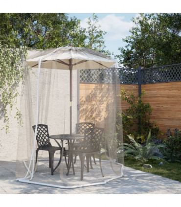 vidaXL Mosquito Net for Umbrella 220 Mesh White Φ330x250 cm