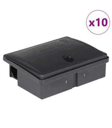 vidaXL Mouse Traps 10 pcs Black 13x10x4 cm