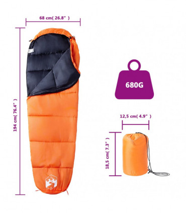 vidaXL Mummy Sleeping Bag for Adults Camping 3 Seasons