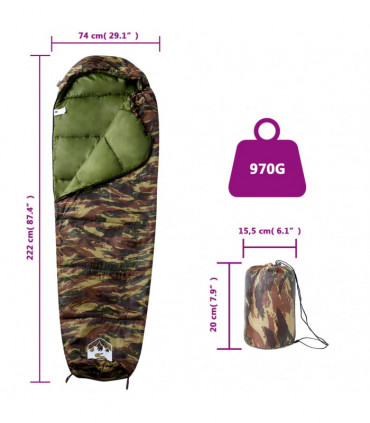 vidaXL Mummy Sleeping Bag for Adults Camping 3 Seasons