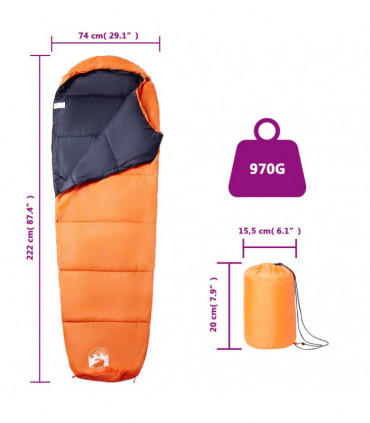 vidaXL Mummy Sleeping Bag for Adults Camping 3 Seasons